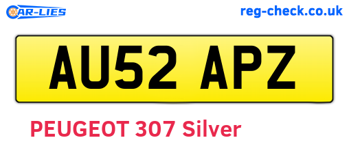 AU52APZ are the vehicle registration plates.