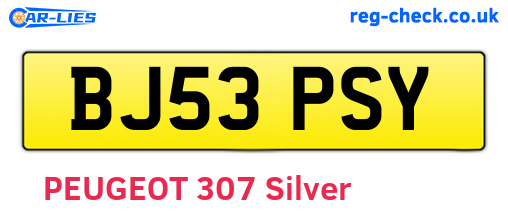 BJ53PSY are the vehicle registration plates.