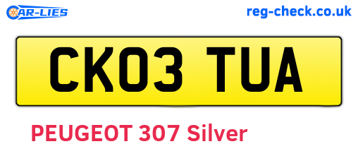 CK03TUA are the vehicle registration plates.