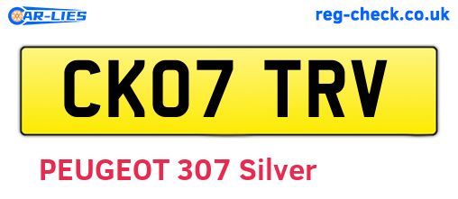 CK07TRV are the vehicle registration plates.