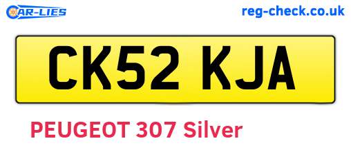 CK52KJA are the vehicle registration plates.