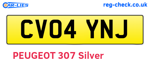 CV04YNJ are the vehicle registration plates.