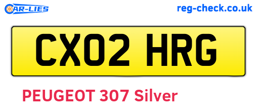 CX02HRG are the vehicle registration plates.