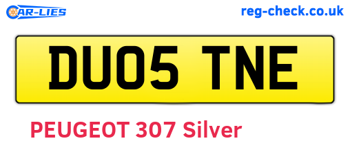 DU05TNE are the vehicle registration plates.