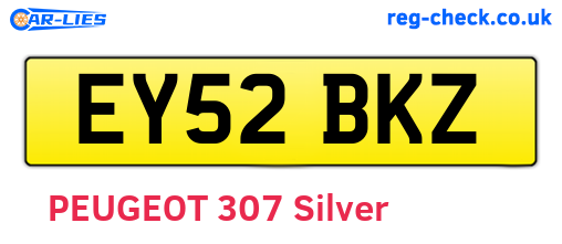 EY52BKZ are the vehicle registration plates.