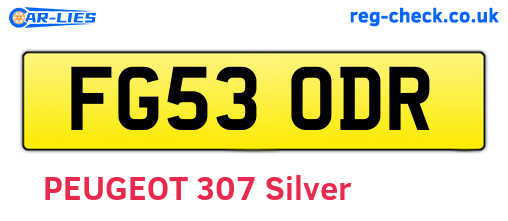 FG53ODR are the vehicle registration plates.