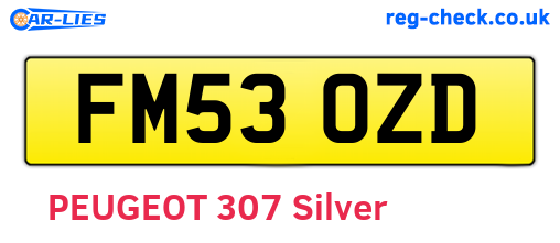 FM53OZD are the vehicle registration plates.
