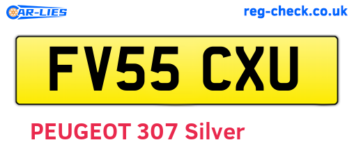 FV55CXU are the vehicle registration plates.