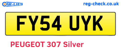 FY54UYK are the vehicle registration plates.