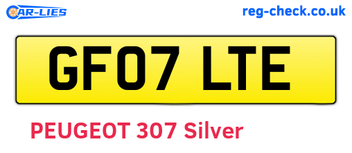 GF07LTE are the vehicle registration plates.