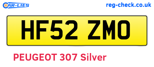 HF52ZMO are the vehicle registration plates.