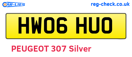 HW06HUO are the vehicle registration plates.