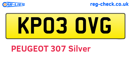 KP03OVG are the vehicle registration plates.