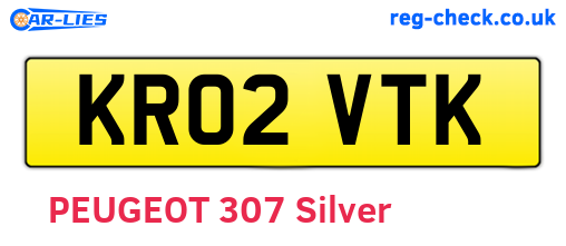 KR02VTK are the vehicle registration plates.