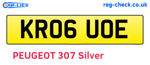 KR06UOE are the vehicle registration plates.