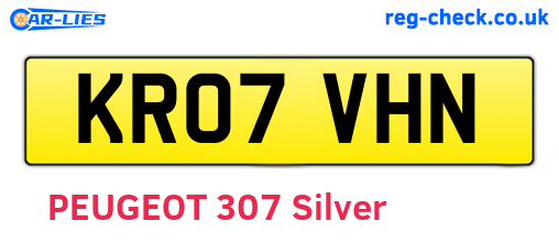 KR07VHN are the vehicle registration plates.