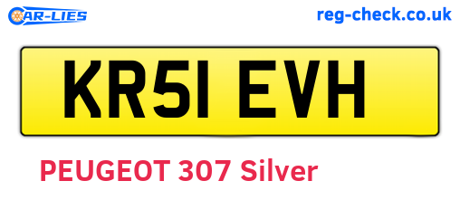 KR51EVH are the vehicle registration plates.