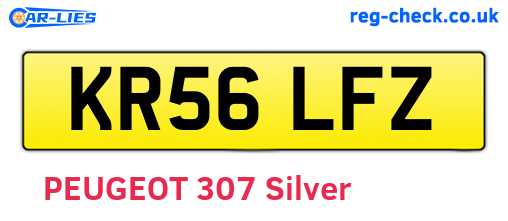 KR56LFZ are the vehicle registration plates.