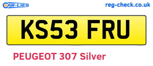 KS53FRU are the vehicle registration plates.
