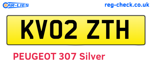 KV02ZTH are the vehicle registration plates.