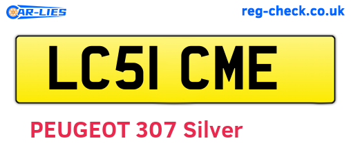 LC51CME are the vehicle registration plates.
