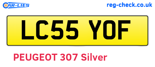 LC55YOF are the vehicle registration plates.
