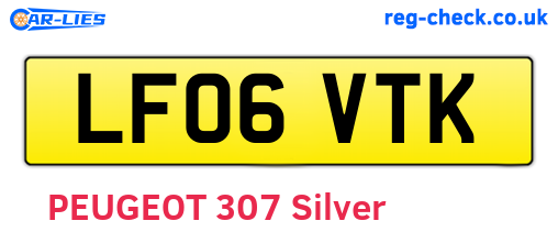 LF06VTK are the vehicle registration plates.