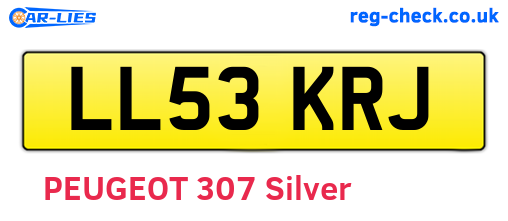 LL53KRJ are the vehicle registration plates.