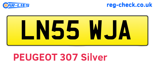 LN55WJA are the vehicle registration plates.