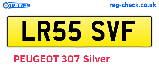 LR55SVF are the vehicle registration plates.