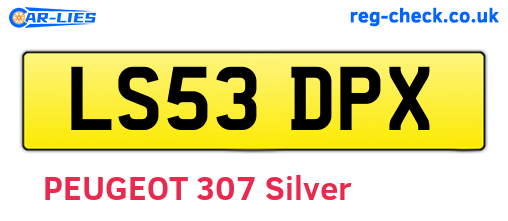 LS53DPX are the vehicle registration plates.