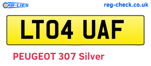 LT04UAF are the vehicle registration plates.
