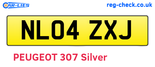 NL04ZXJ are the vehicle registration plates.