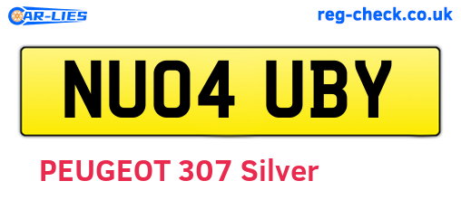 NU04UBY are the vehicle registration plates.