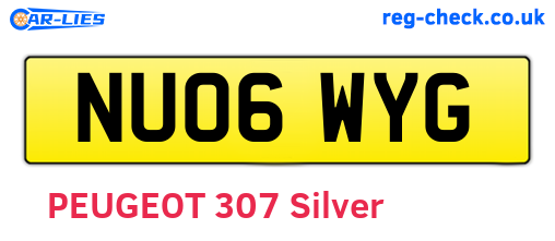 NU06WYG are the vehicle registration plates.