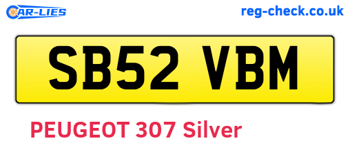 SB52VBM are the vehicle registration plates.