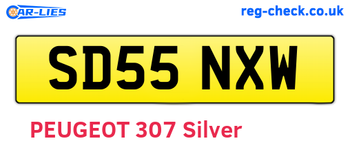 SD55NXW are the vehicle registration plates.