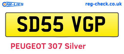 SD55VGP are the vehicle registration plates.
