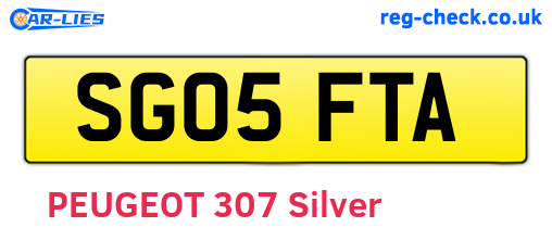 SG05FTA are the vehicle registration plates.