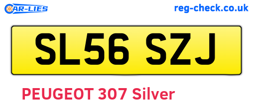 SL56SZJ are the vehicle registration plates.