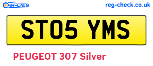 ST05YMS are the vehicle registration plates.