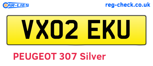 VX02EKU are the vehicle registration plates.