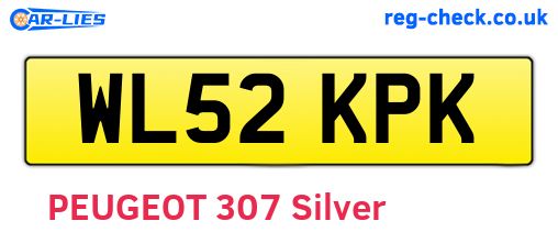 WL52KPK are the vehicle registration plates.