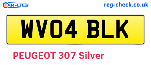 WV04BLK are the vehicle registration plates.