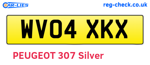 WV04XKX are the vehicle registration plates.