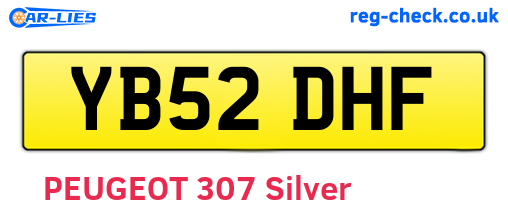 YB52DHF are the vehicle registration plates.