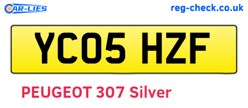 YC05HZF are the vehicle registration plates.
