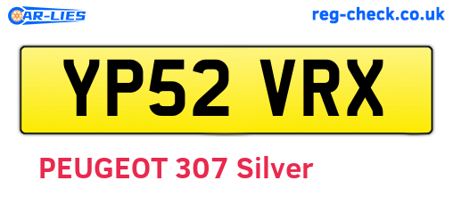 YP52VRX are the vehicle registration plates.