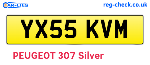 YX55KVM are the vehicle registration plates.