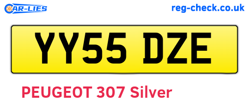 YY55DZE are the vehicle registration plates.